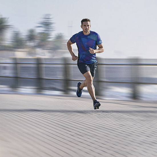 Футболка мужская Mizuno Aero Graphic Син - Фото 3 большая
