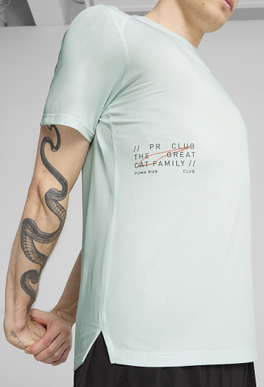 Футболка мужская Puma Run Graphic Mesh Peaceful Blue - Фото 5 большая