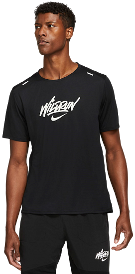 Футболка мужская Nike Rise 365 Wild Run Black - Фото 2 большая