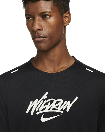Футболка мужская Nike Rise 365 Wild Run Black - Фото 4 большая
