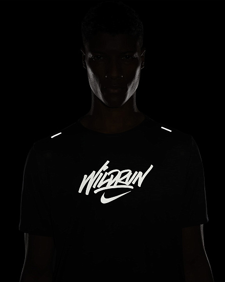 Футболка мужская Nike Rise 365 Wild Run Black - Фото 7 большая