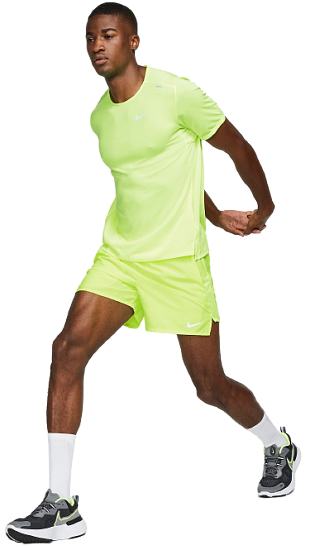 Футболка мужская Nike Dri-Fit Rise 365 SS Volt - Фото 3 большая
