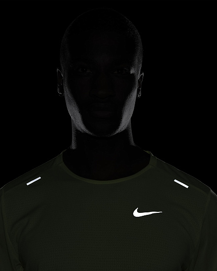 Футболка мужская Nike Dri-Fit Rise 365 SS Volt - Фото 6 большая