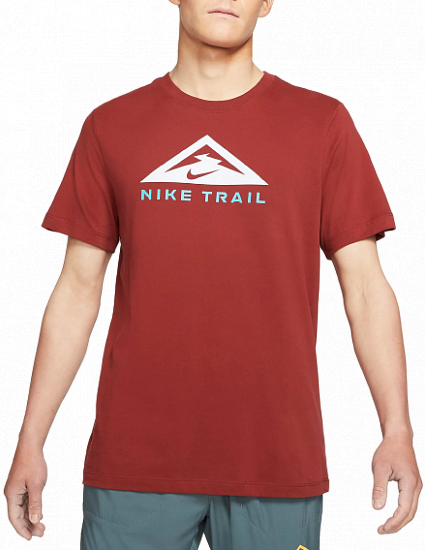 Футболка мужская Nike Drifit Trail Dark Cayenne - Фото 1 большая