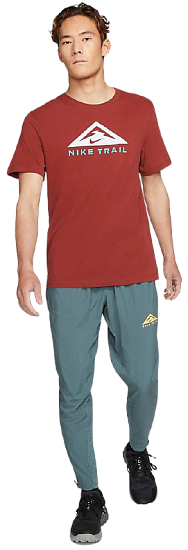 Футболка мужская Nike Drifit Trail Dark Cayenne - Фото 5 большая