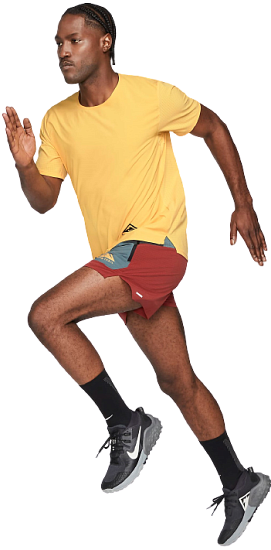 Футболка мужская Nike Drifit Rise 365 SS Solar Flare - Фото 7 большая