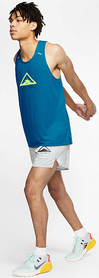 Майка мужская Nike Rise 365 Trail Laser Blue/Barely Volt - Фото 2 большая