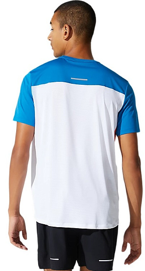 Футболка мужская ASICS Race Ss Brilliant White/Reborn Blue - Фото 2 большая