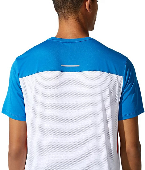 Футболка мужская ASICS Race Ss Brilliant White/Reborn Blue - Фото 4 большая