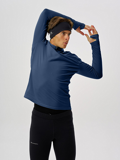 Лонгслив мужской Nordski Winter Running Blue - Фото 10 большая