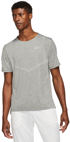 Футболка мужская Nike Dri-Fit Rise 365 SS Smoke Grey/Heather - Фото 3 большая