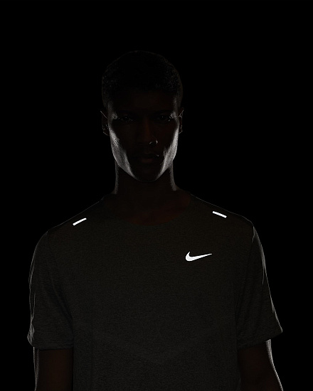 Футболка мужская Nike Dri-Fit Rise 365 SS Smoke Grey/Heather - Фото 8 большая