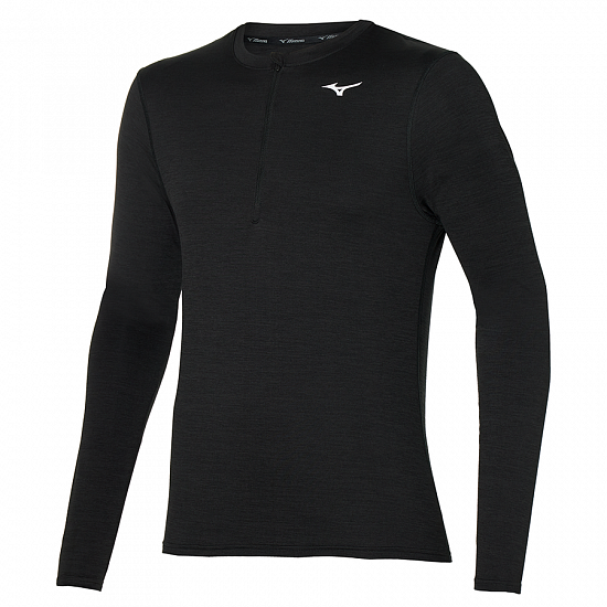 Футболка мужская Mizuno Impulse Core Ls Hz Black - Фото 1 большая