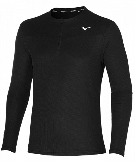 Футболка мужская Mizuno Dryaeroflow Ls Hz Black - Фото 1 большая
