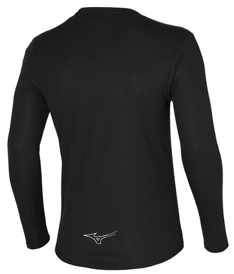 Футболка мужская Mizuno Dryaeroflow Ls Hz Black - Фото 2 большая