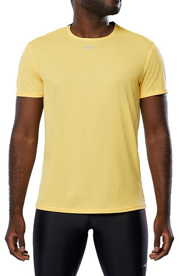 Футболка мужская Mizuno Dryaeroflow Racing Yellow - Фото 3 большая