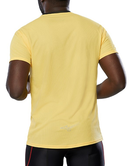 Футболка мужская Mizuno Dryaeroflow Racing Yellow - Фото 4 большая