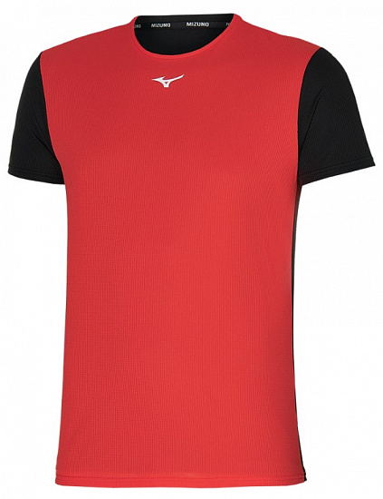 Футболка мужская Mizuno Dryaeroflow Fiery Red/Black - Фото 1 большая