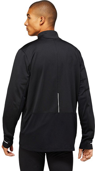 Футболка мужская ASICS Lite-Show Winter 1/2 Zip Black - Фото 4 большая