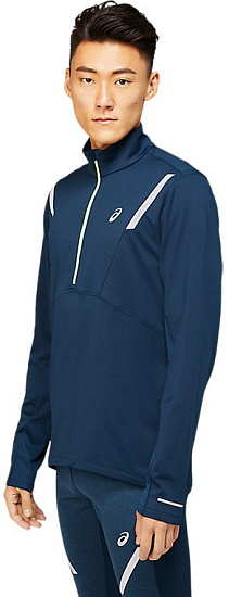 Футболка мужская ASICS Lite-Show Winter 1/2 Zip French Blue - Фото 4 большая