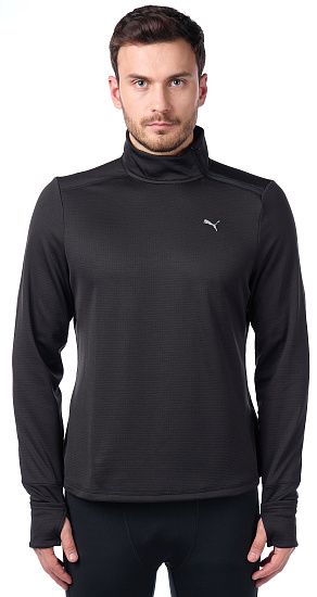 Пулон мужской Puma Run Micro Fleece 1/2 Zip Puma Black - Фото 4 большая