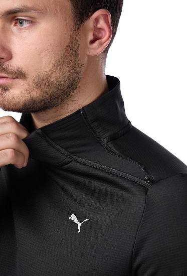 Пулон мужской Puma Run Micro Fleece 1/2 Zip Puma Black - Фото 8 большая