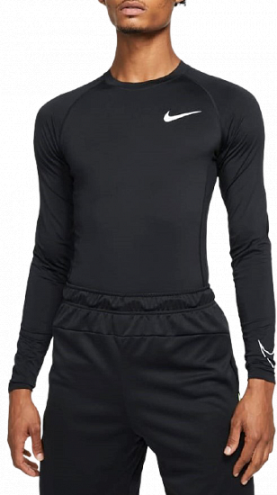 Футболка мужская Nike Pro Dri-FIT  Black/White - Фото 1 большая
