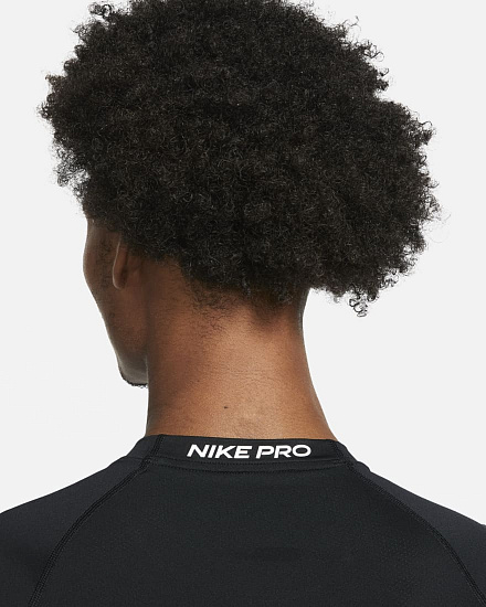 Футболка мужская Nike Pro Dri-FIT  Black/White - Фото 6 большая