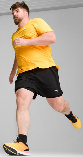 Футболка мужская Puma Run Cloudspun Ss Yellow - Фото 6 большая