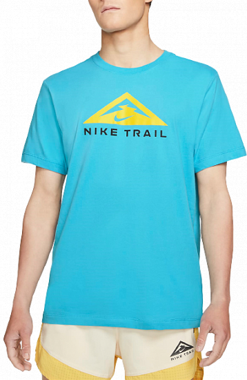 Футболка мужская Nike Drifit Trail Chlorine Blue - Фото 1 большая