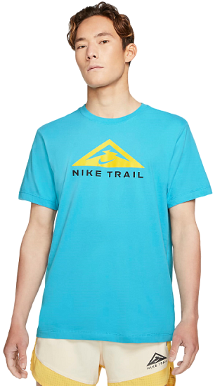 Футболка мужская Nike Drifit Trail Chlorine Blue - Фото 2 большая
