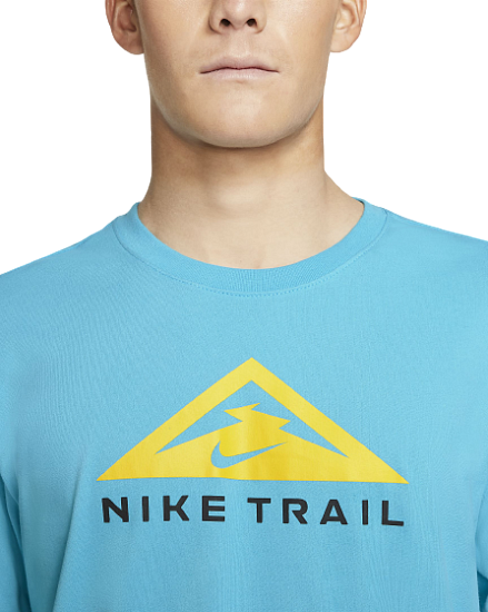 Футболка мужская Nike Drifit Trail Chlorine Blue - Фото 4 большая