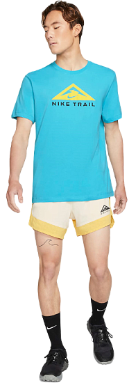 Футболка мужская Nike Drifit Trail Chlorine Blue - Фото 5 большая