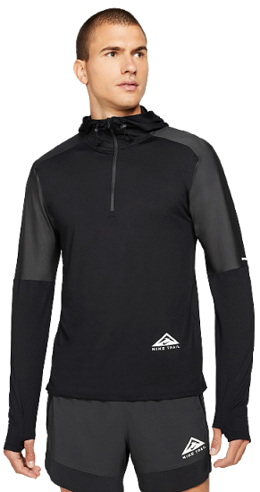 Футболка мужская Nike Dri-FIT Trail Element Black/Black/Dark Smoke Grey/White - Фото 3 большая