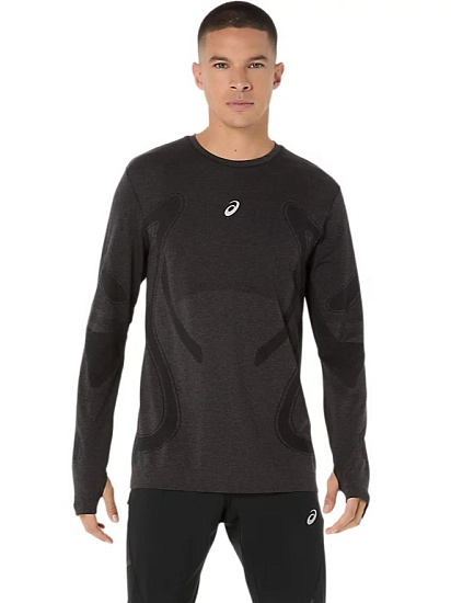 Лонгслив мужской ASICS Road Seamless Performance Black - Фото 2 большая