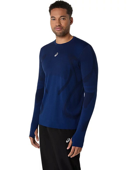 Лонгслив мужской ASICS Road Seamless Midnight - Фото 4 большая