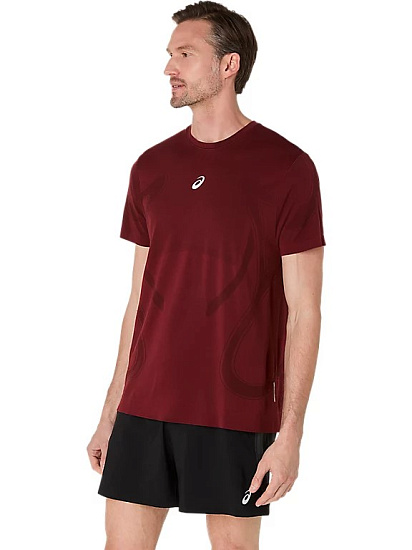 Футболка мужская ASICS Road Seamless Dark Red Planet - Фото 4 большая