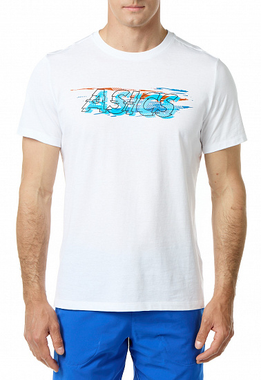 Футболка мужская ASICS Color Injection Graphic Brilliant White/Marigold Orange - Фото 1 большая