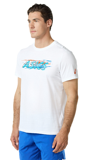 Футболка мужская ASICS Color Injection Graphic Brilliant White/Marigold Orange - Фото 3 большая