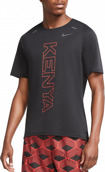 Футболка мужская Nike Team Kenya Dri-FIT Rise 365 Ss Black - Фото 1 большая