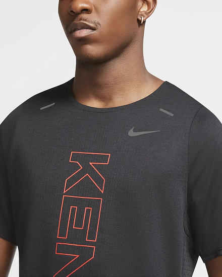 Футболка мужская Nike Team Kenya Dri-FIT Rise 365 Ss Black - Фото 3 большая