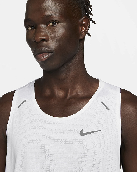 Майка мужская Nike Dri-FIT Rise 365 White - Фото 5 большая
