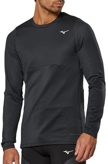 Футболка мужская Mizuno Heat Charge BT L/S Чер - Фото 3 большая