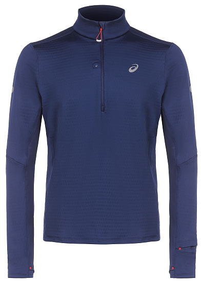 Лонгслив мужской ASICS Road Winter 1/2 Zip Blue - Фото 1 большая
