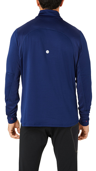 Лонгслив мужской ASICS Road Winter 1/2 Zip Blue - Фото 4 большая
