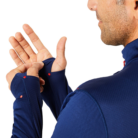 Лонгслив мужской ASICS Road Winter 1/2 Zip Blue - Фото 7 большая