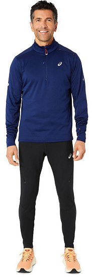 Лонгслив мужской ASICS Road Winter 1/2 Zip Blue - Фото 9 большая