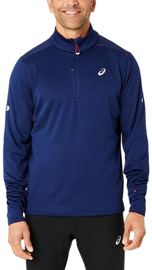Лонгслив мужской ASICS Road Winter 1/2 Zip Blue - Фото 1 большая