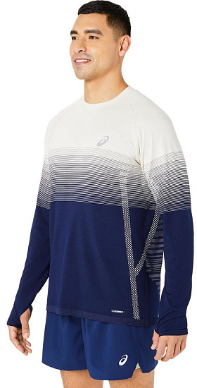 Лонгслив мужской ASICS Seamless Birch/Blue - Фото 5 большая