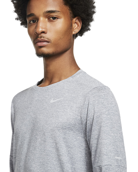 Футболка мужская Nike Dri-FIT Element Smoke Grey/Grey Fog - Фото 5 большая